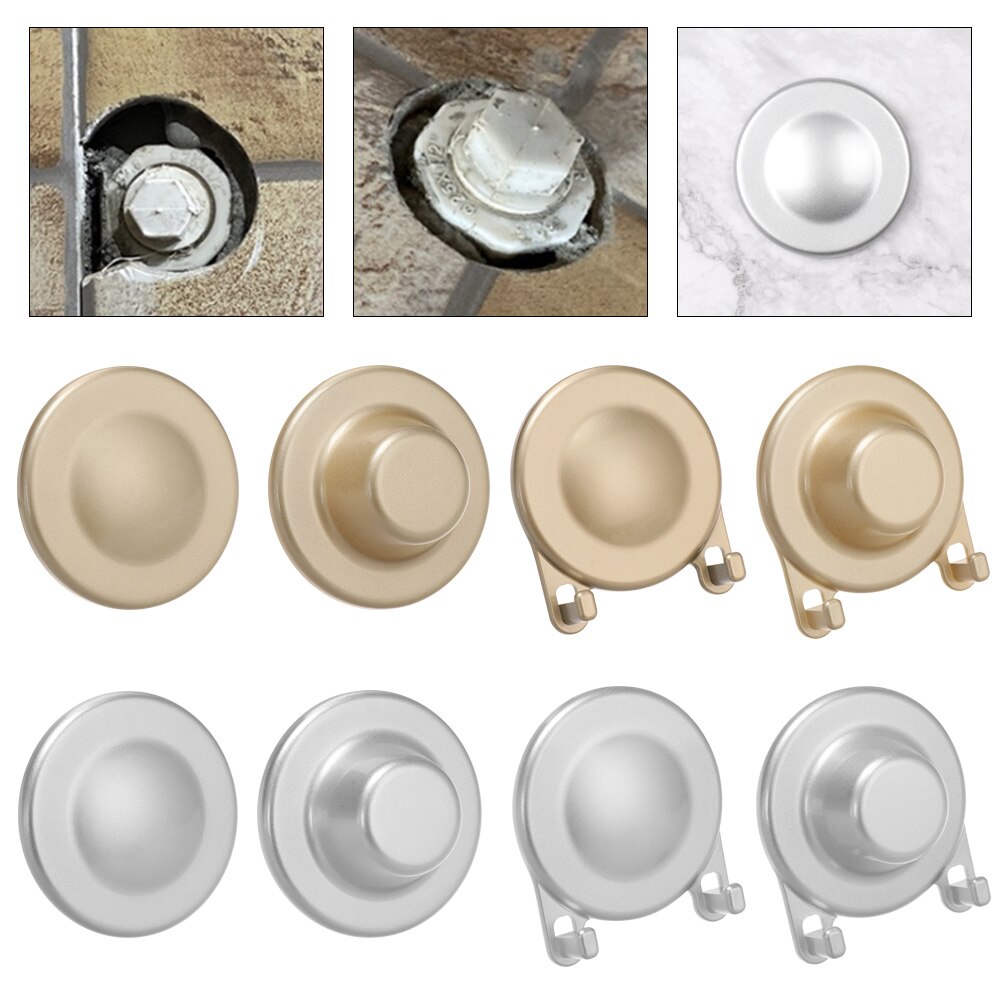 80mm ABS Wall Hole Cover Vent Exterior Reserved Drill Hole Plugs Self Adhesive Decor Cap With Hooks Hardware Decorative