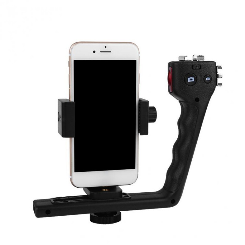 Universal l-förmiger, verstellbarer handheld-bluetooth-stabilisator-rig-montagesatzhalter mit objektiv für smartphone-kamera-estabiliza