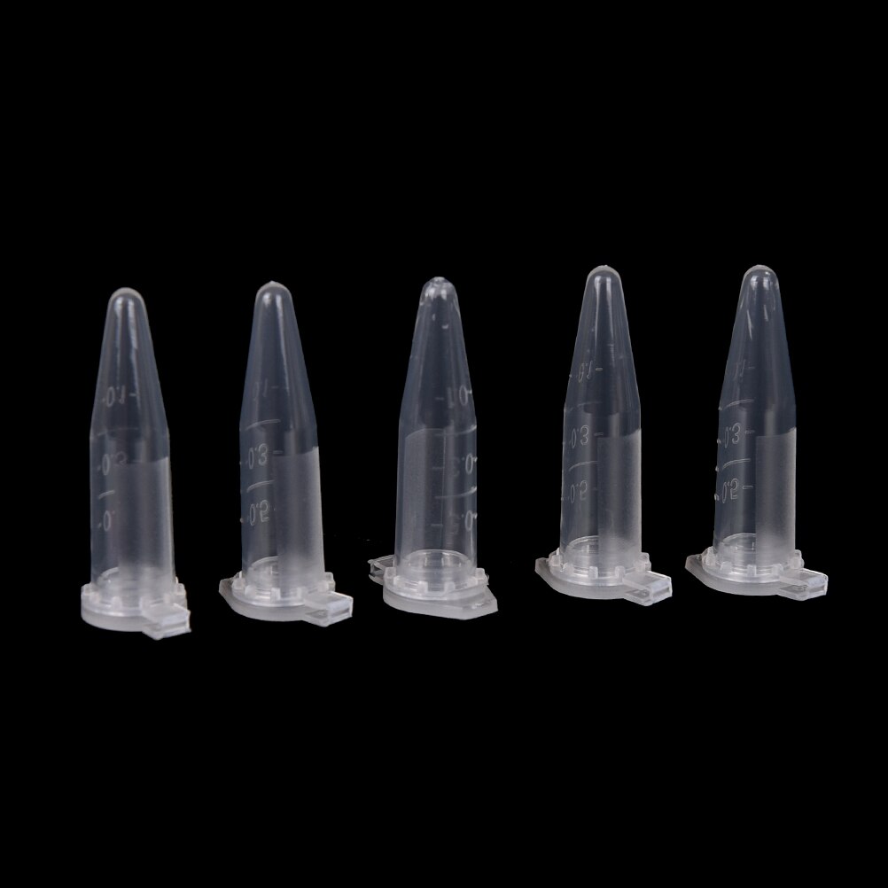 50 PCS Clear Micro Plastic Test Tube Centrifuge Vial Snap Cap Container for Laboratory Sample Specimen Lab Supplies 0.5 ML