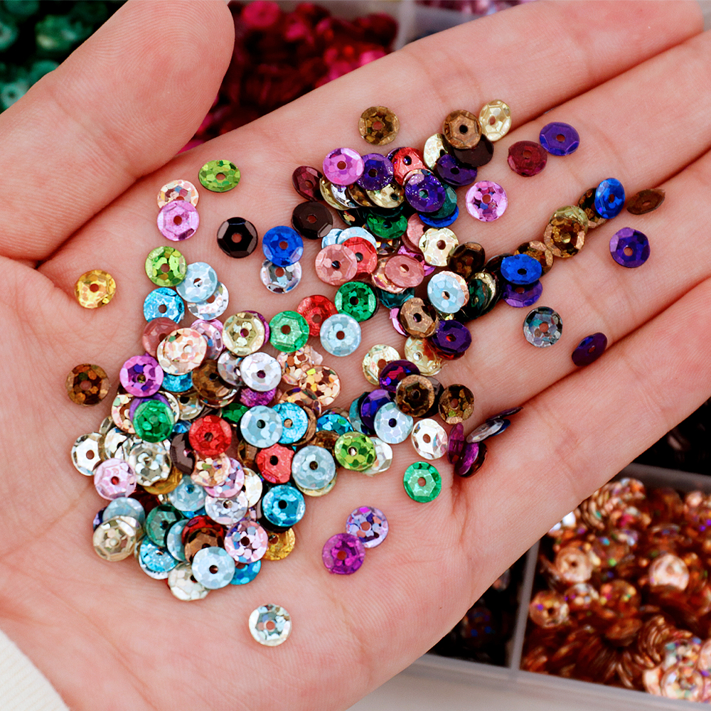 24 kleuren heldere pailletten ronde plaksteen confetti pailetten naaien trouwjurk doe-het-zelf ambachten accessoires