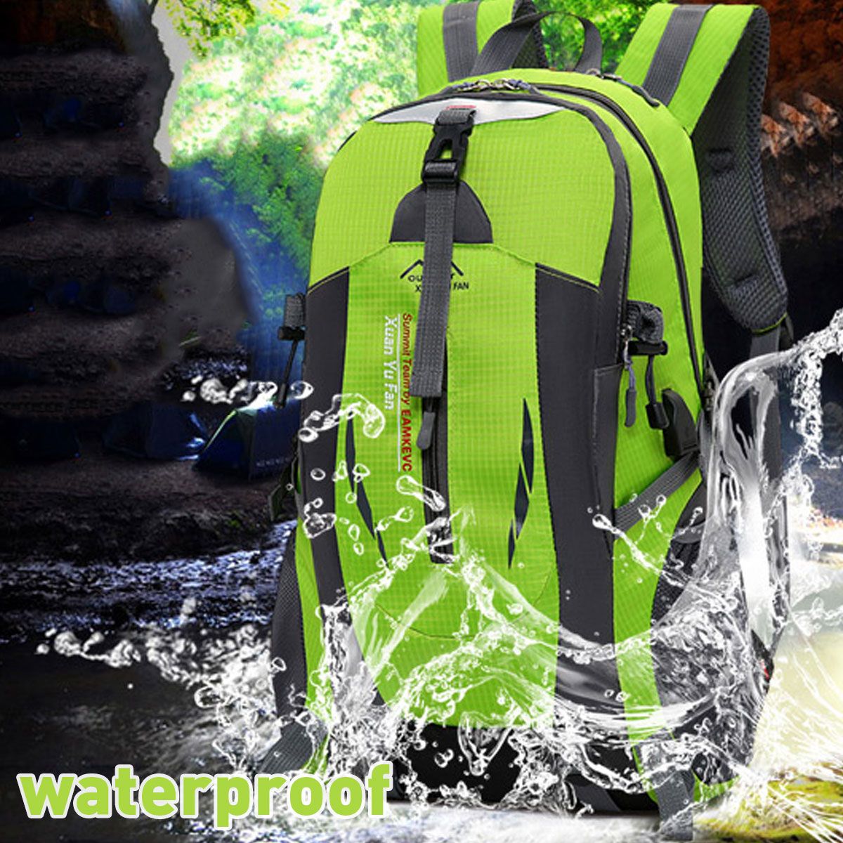 Unisex Large Nylon Backpack Travel Hiking Camping Waterproof USB Port Hiking Bag Outdoor Cycling Bags Men Women Sports Bag 50L