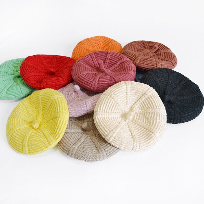 Bonnet rond tricoté pour femme, bonnet élastique décontracté, chaud, unisexe, pour l'automne et l'hiver