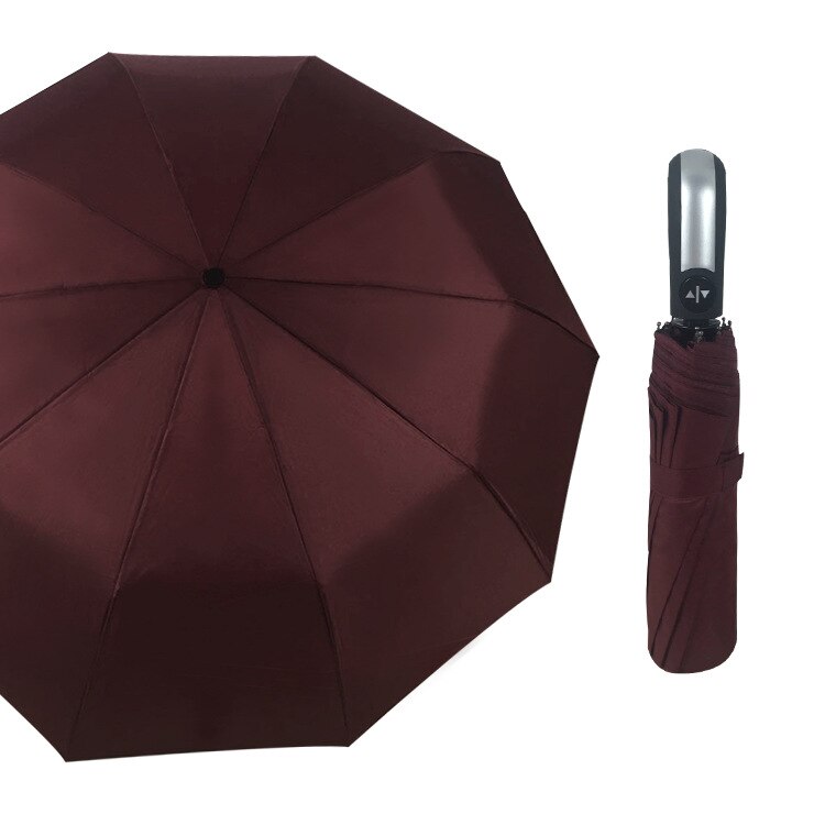 Paraguas de lluvia para hombre y mujer, sombrilla negra con recubrimiento 10K, resistente al viento, plegable, automático, para lluvia, gran lujo, resistente al viento: wind red