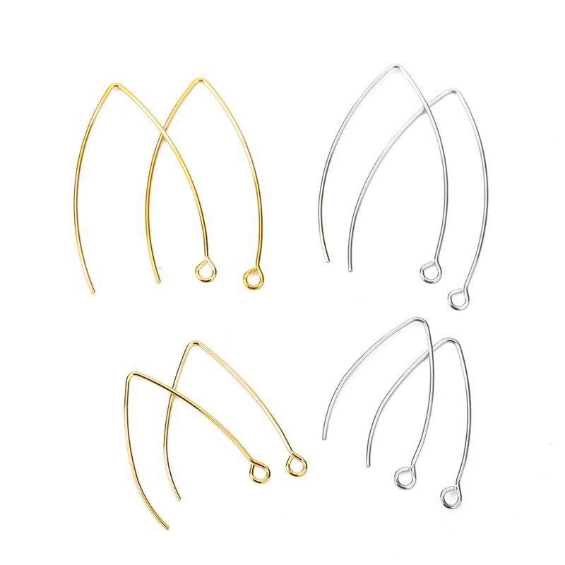 20 unids/lote de ganchos para pendientes en forma de V antialérgicos de acero inoxidable, alambre de cierre para pendientes hipoalergénicos para accesorios de joyería Diy