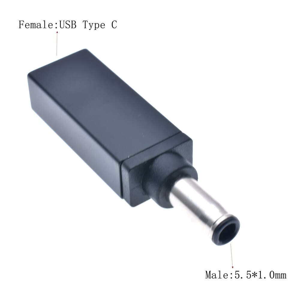 Usb 3.1 usb-c type-c bus  to 5.5 x 2.5mm 7.4 x 5.0mm 4.5 x 3.0mm dc strømforsyning stik konverter bus med pd simulation trigger: 5.5-1.0