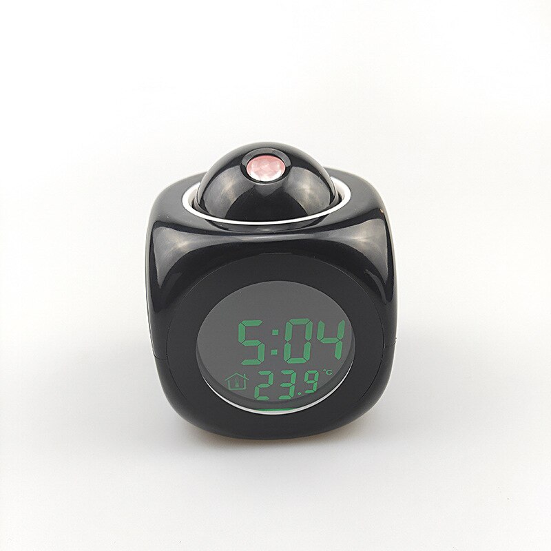 LCD Projection LED Display Time Digital Alarm Clock Talking Voice Prompt Thermometer Snooze Function Desk Night Light Clock