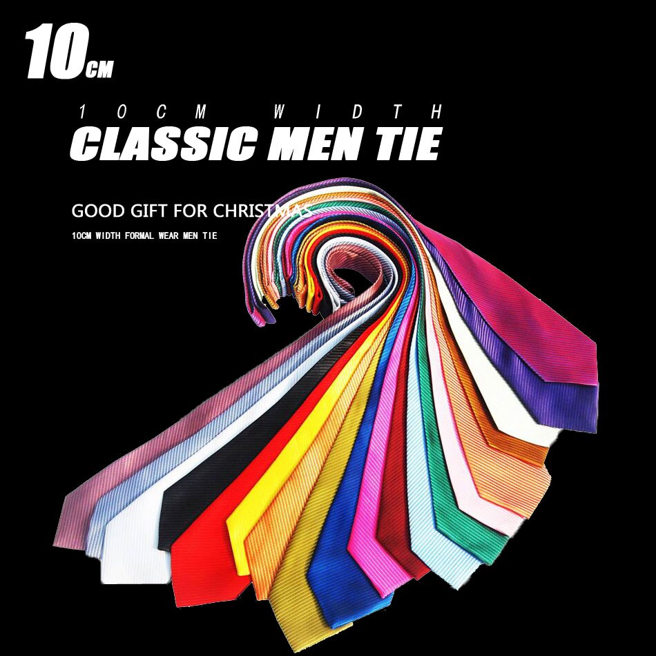 Couleur unie rayé cravate pour hommes cravate soie 10cm largeur Jacquard tissé vêtements de cérémonie affaires de mariage fête de noël