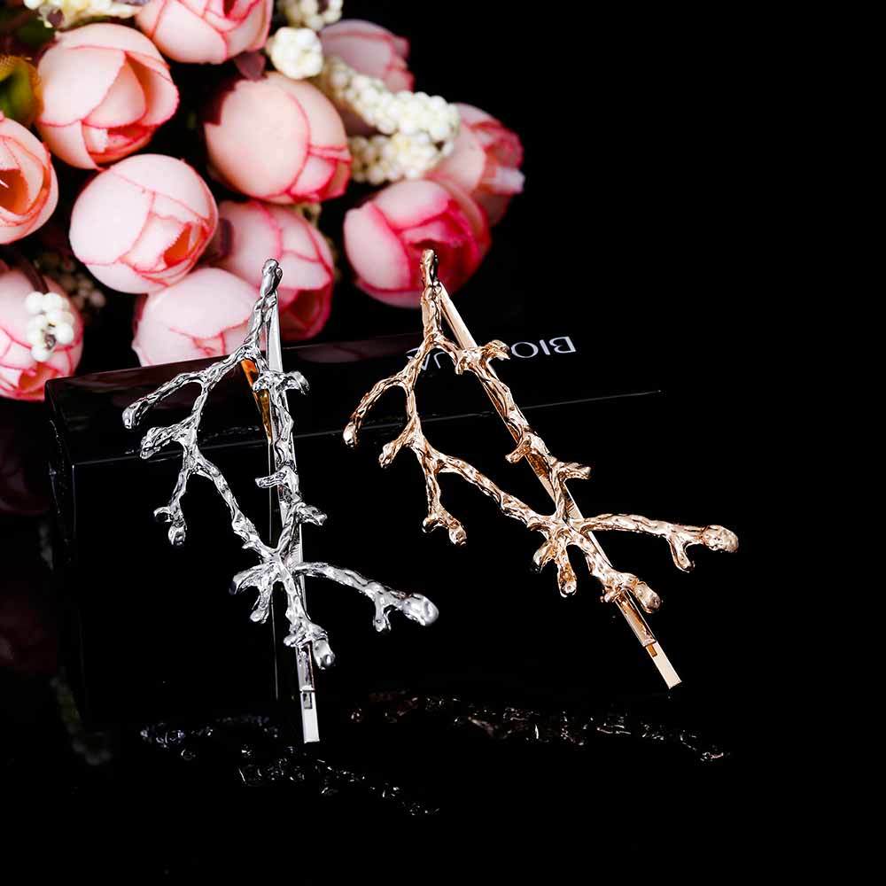 Herten Hoorn Hair Clip - Zinc Alloy Deer Antler Leaf Design - Vintage Bohemian Style for Women & Girls