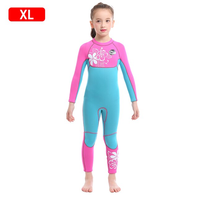 Kinderen Meisjes 3Mm Wetsuit Neopreen Scuba Surf Dive Skin Dive Zwemmen Pak Een Stuk Warm Badpak Kids: 01 / L