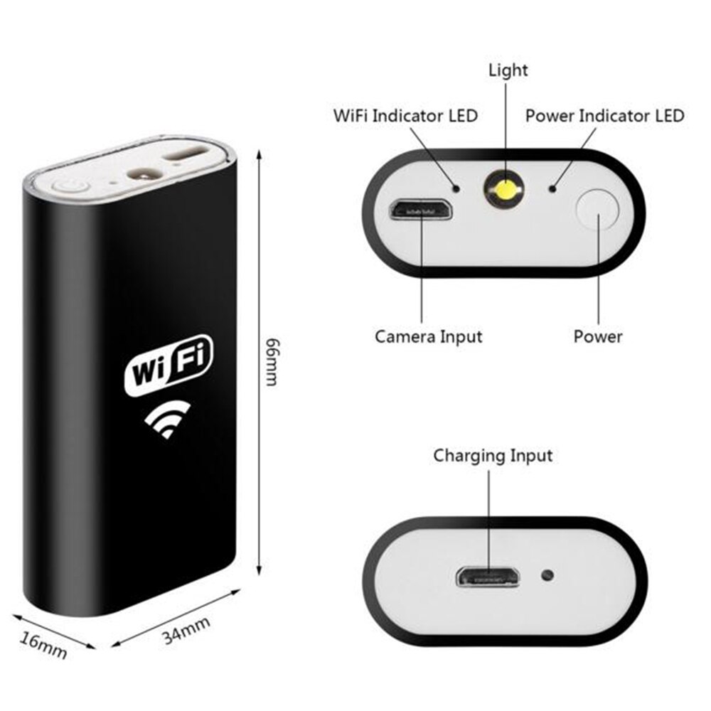 HD Wifi Endoscope Camera Mini Waterproof Hard Cable Inspection Camera 8mm USB Endoscope Borescope IOS Endoscope For Iphone