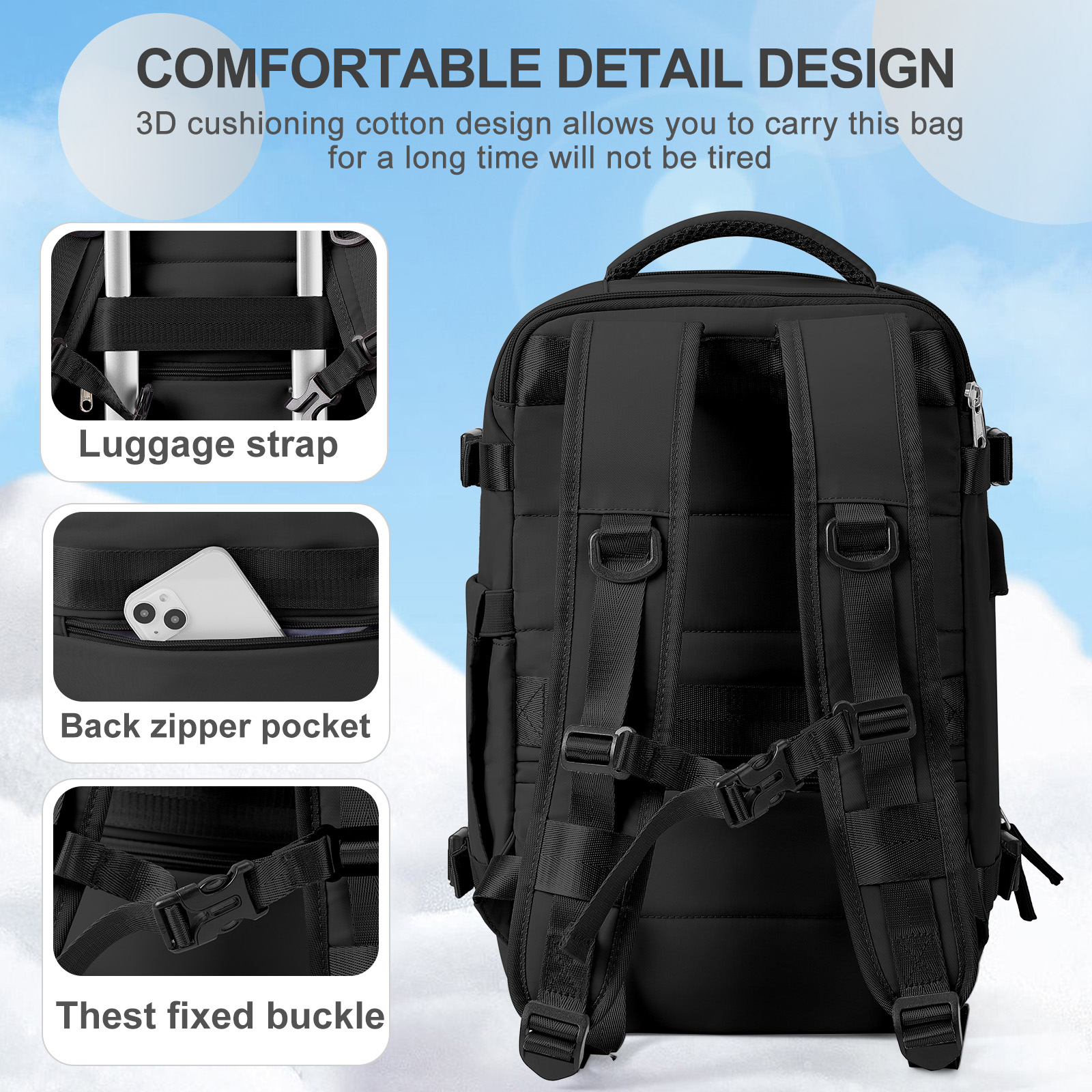 Mochila de viaje Ryanair avión 40x25x20 bolsa de cabina, mochila de trabajo para ordenador portátil para hombres, equipaje de mano mochila Ryanair mochila femenina