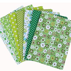 Nanchuang-tela fina de algodón para manualidades, costura retales para hecha a mano, para álbum de recortes, para edredón, patrón de costura, 25x25m, 7 unids/lote: GREEN