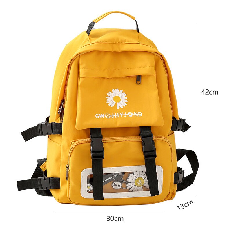 Waterproof School Bags for Teenage Girls Cute Flowers Backpack Women