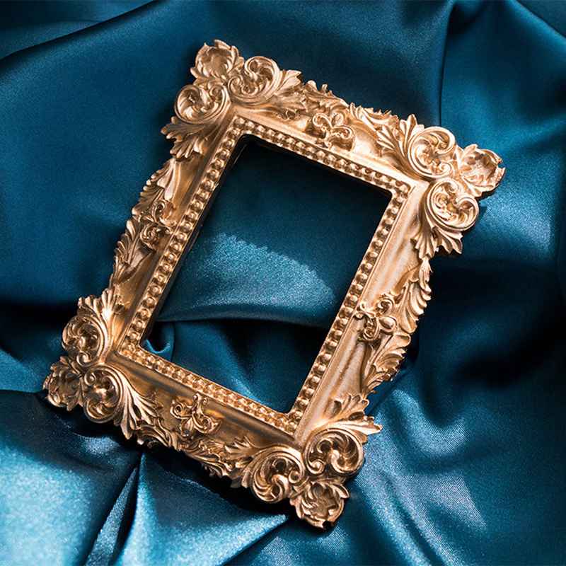 Retro Gouden Hars Mini Fotolijst Ornamenten Vintage Kleine Sieraden Positionering Frame Sieraden Display Props Woondecoratie