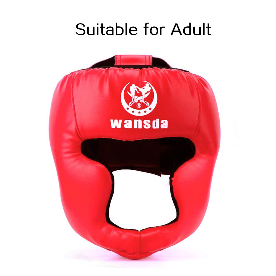 casco protector de boxeo para hombres y mujeres Pu Karate Muay Thai Lucha Libre Mma Sanda entrenamiento adultos equipos infantiles: Adults Red