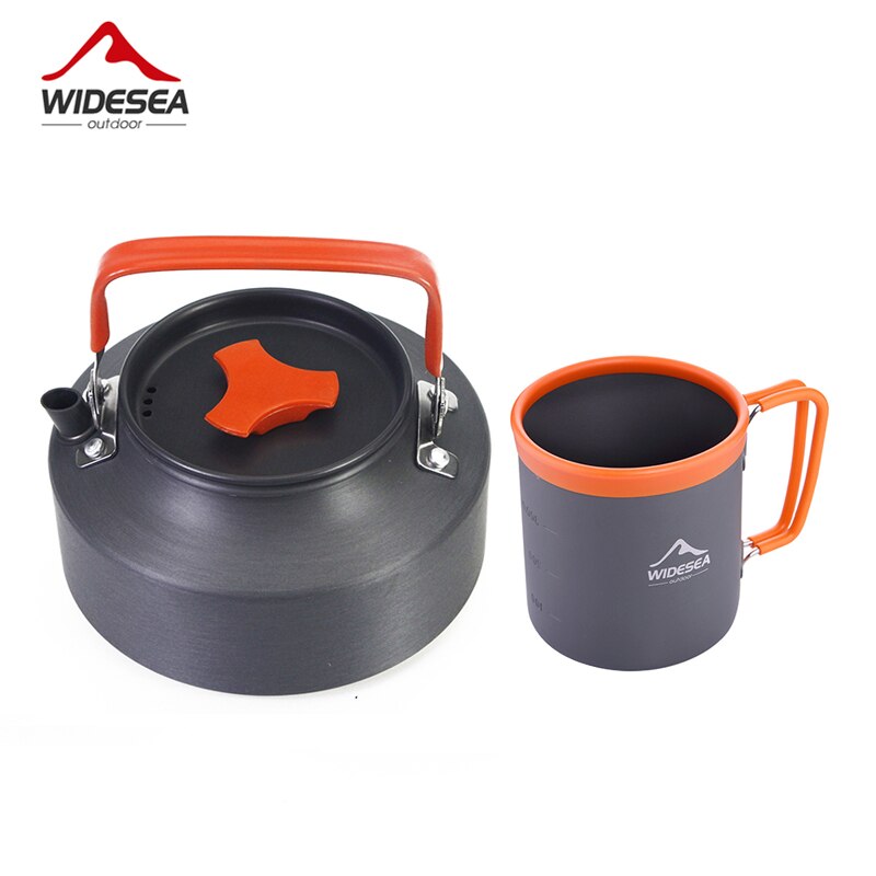 Widesea 1.1L Camping Waterkoker Outdoor Koffie Waterkoker Cup Set Camping Servies Reizen Bouilloire Camping Wandelen Accessoires