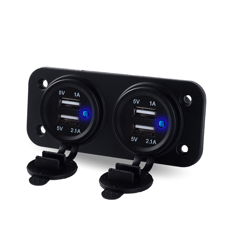 Several Usb Ports Socket 12V Auto Double QC3.0 Fast Charger Built-In Car Camper Multi Plug Port Adapter Charger Recessed Cars: 10W-10W