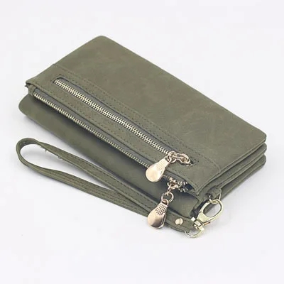Yogodlns Nubuk Leder Brieftasche Weibliche Doppel-reißverschluss Dame Handtasche Kupplung Multi-schicht Geldbörse Einkaufen Frauen Geldbörse: Beige