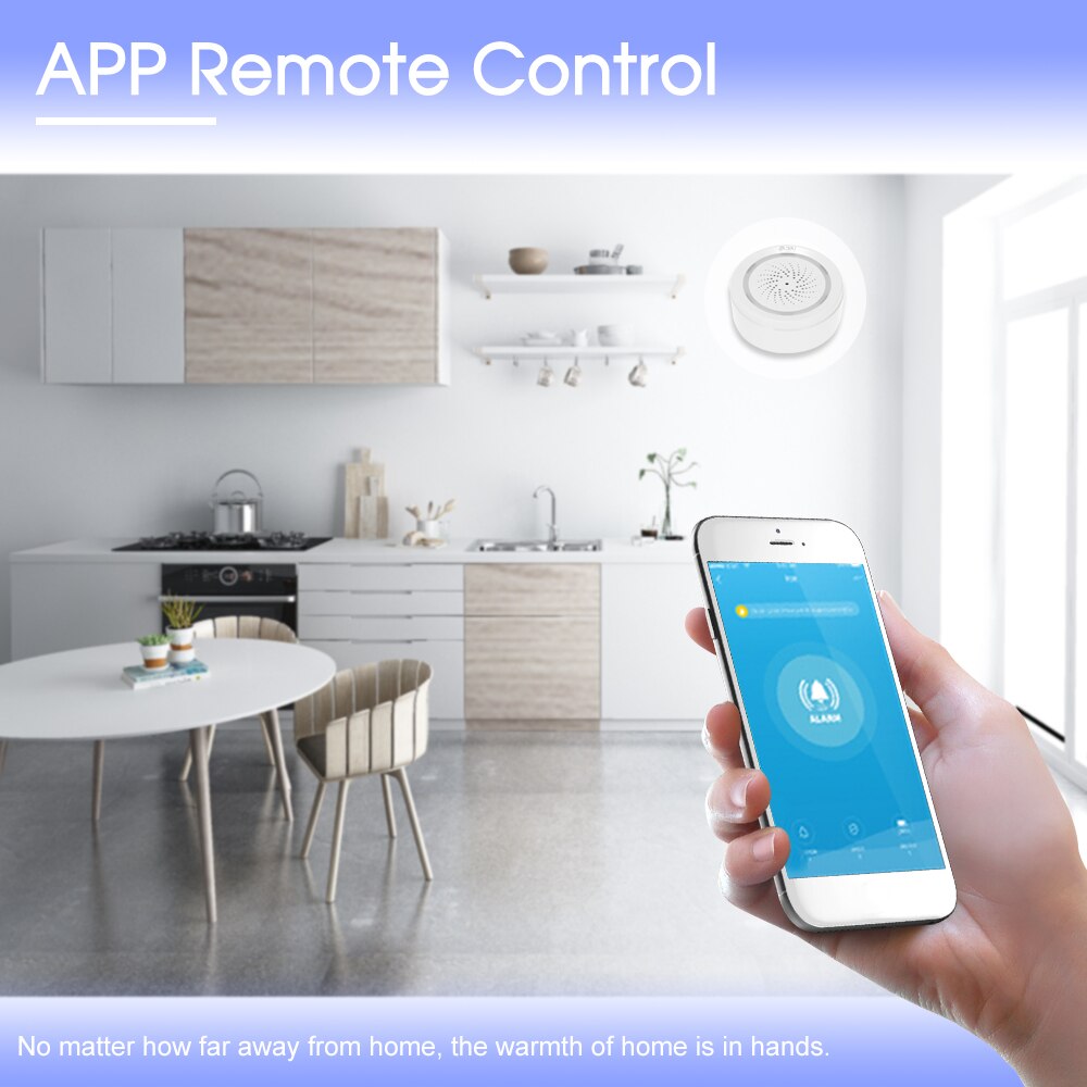 NEO Wifi Siren Alarm Sensor Smart Alarm Siren Home Security System Tuya Smart Life APP Compatible with Alexa Google Home