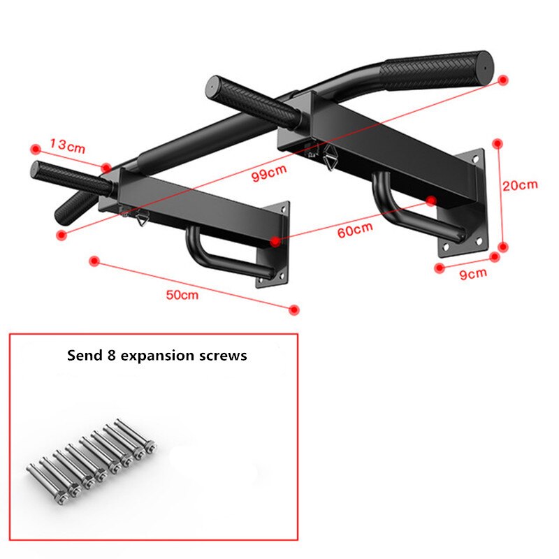 Indoor Horizontal Bar Pull-Ups Exercise Body Home Wall Parallel Bars Adult Indoor Wall Horizontal Bar Fitness Equipment: black 1