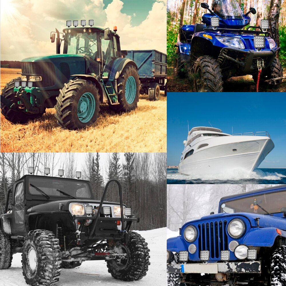 12V 24V Led Car Work Light Bar 48w Led Bar 16 barra Led Car Light for 4x4 Led Bar Offroad SUV ATV Tractor Boat Trucks Excavator