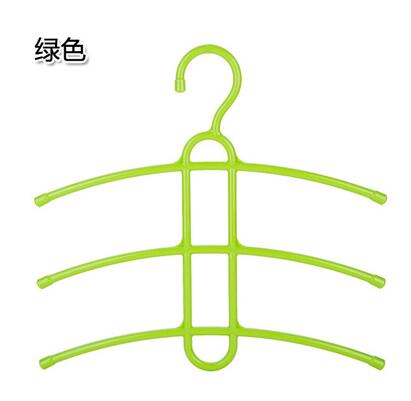 Magic Slip-resistant Plastic Drying Racks Fish Bone Multi-layer Clothes Hanger Wardrobe Organizer Clothing Support 2 Pieces/Lot: Green