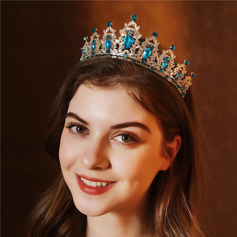 Mode Zwart Kristal Haar Kroon Voor Vrouwen Prom Gouden Kleur Tiara 'S En Kronen Haaraccessoires Bruids Haar Sieraden: Champagne