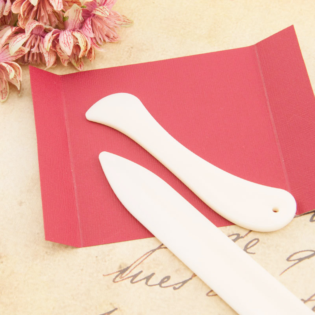 ! 2 unids/set Carpeta de papel Creaser de plástico herramienta hueso puntuación plegable plegado Scrapbooking DIY hecho a mano encuadernación herramienta para tarjetas