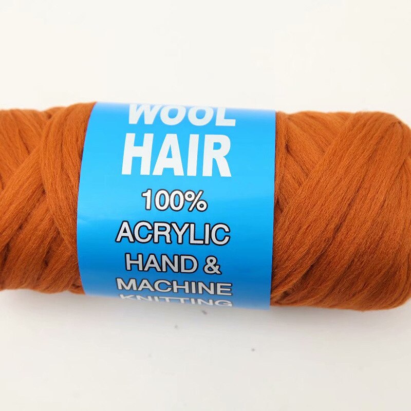 5 stk ønske om hårgarn brasiliansk uldhår lavtemperaturs flammehæmmende syntetisk fiber til fletning: Rødbrun