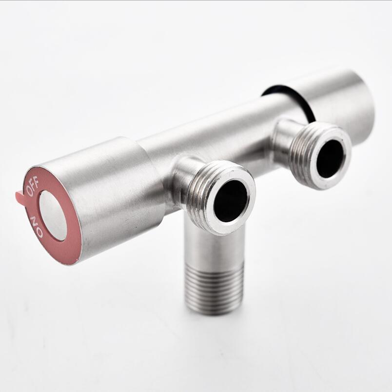 304 Stainless Steel Three-way Angle Valve Double Control Dual-use Multi-function Angle Valve