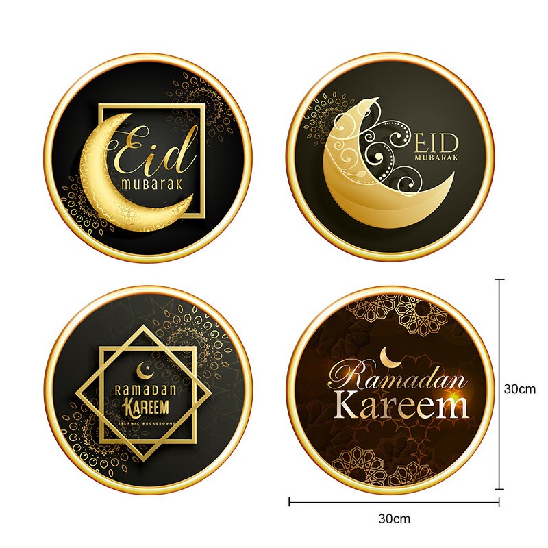 Eid Mubarak Wall Sticker Ramadan Decoration For Home Moon Star Window Sticker Ramadan Kareem Room Wall Decal Eid 30*30cm