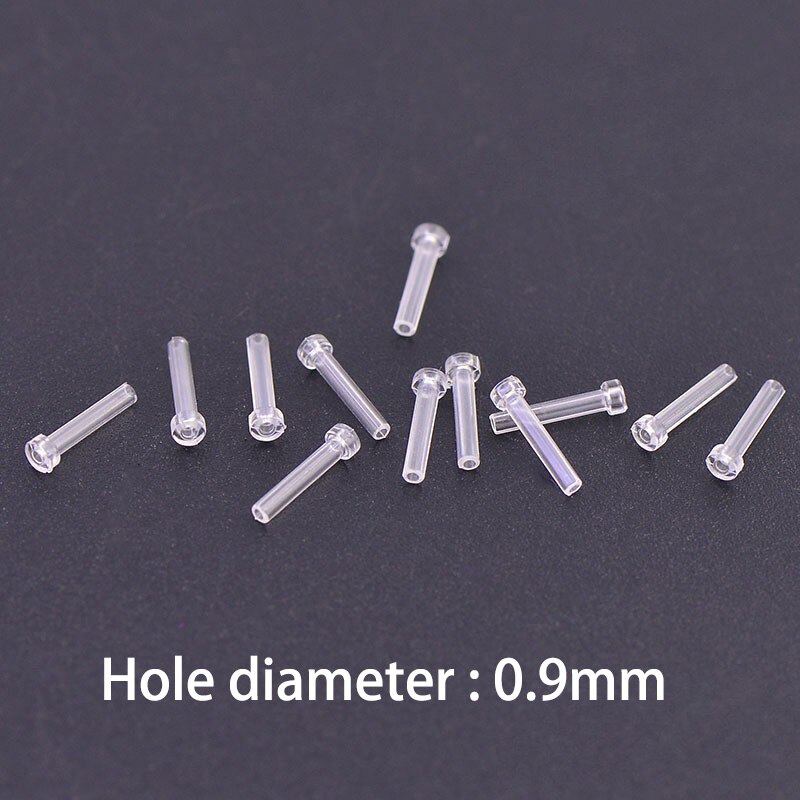 20pcs/lot Prevent Allergy Ear Cannula Resin Transparent Earring Sleeve For Jewelry Making DIY Earring Accessories: 20pcs 0.9mm