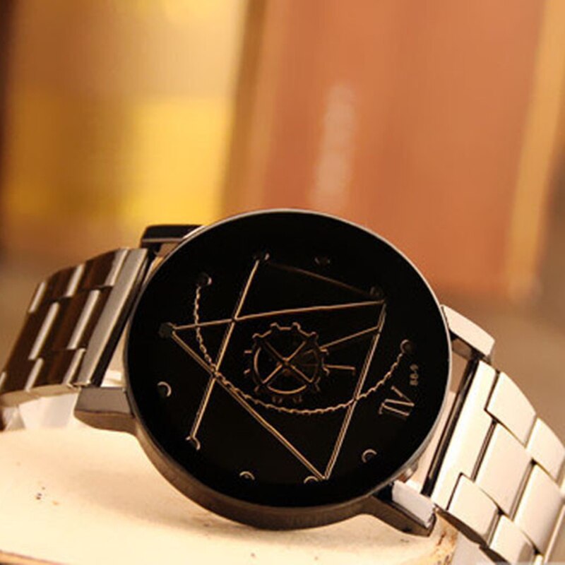 Top quartz herreur sort rustfrit stål båndur business armbåndsur relogio masculino erkek kol saat