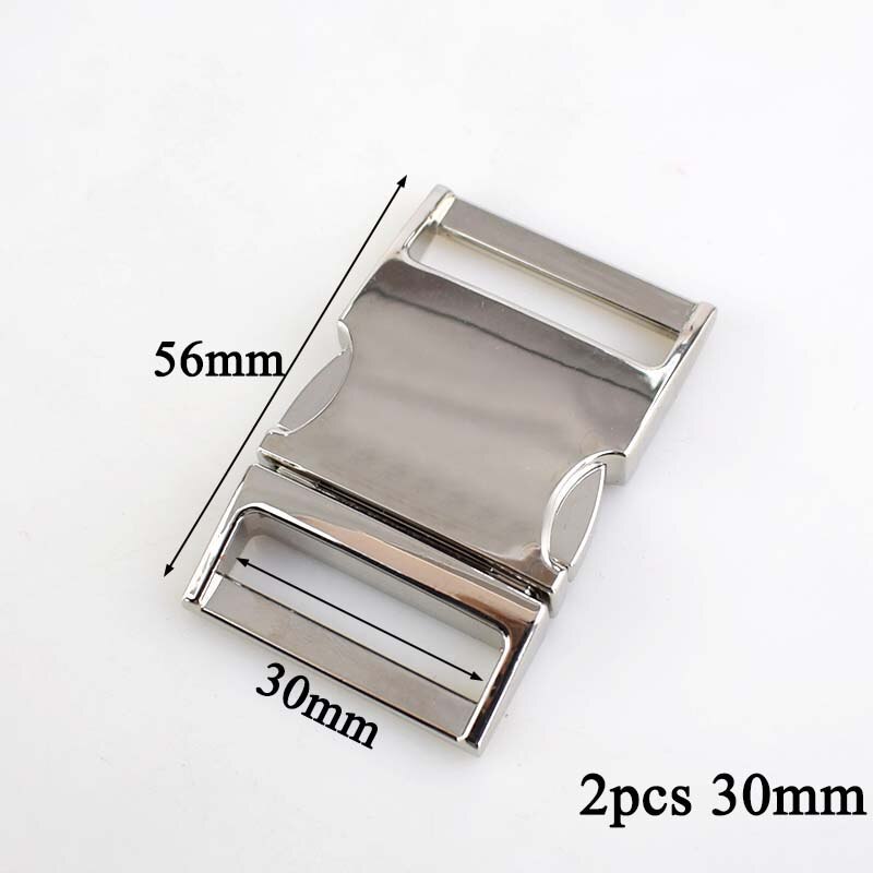 Meetee 2/4pcs 10-38mm Metal Side Release Curved Buckles for Paracord Bracelet Dog Collar Bags Belt Webbing Buckle Accessories: 2pcs 30mm silver