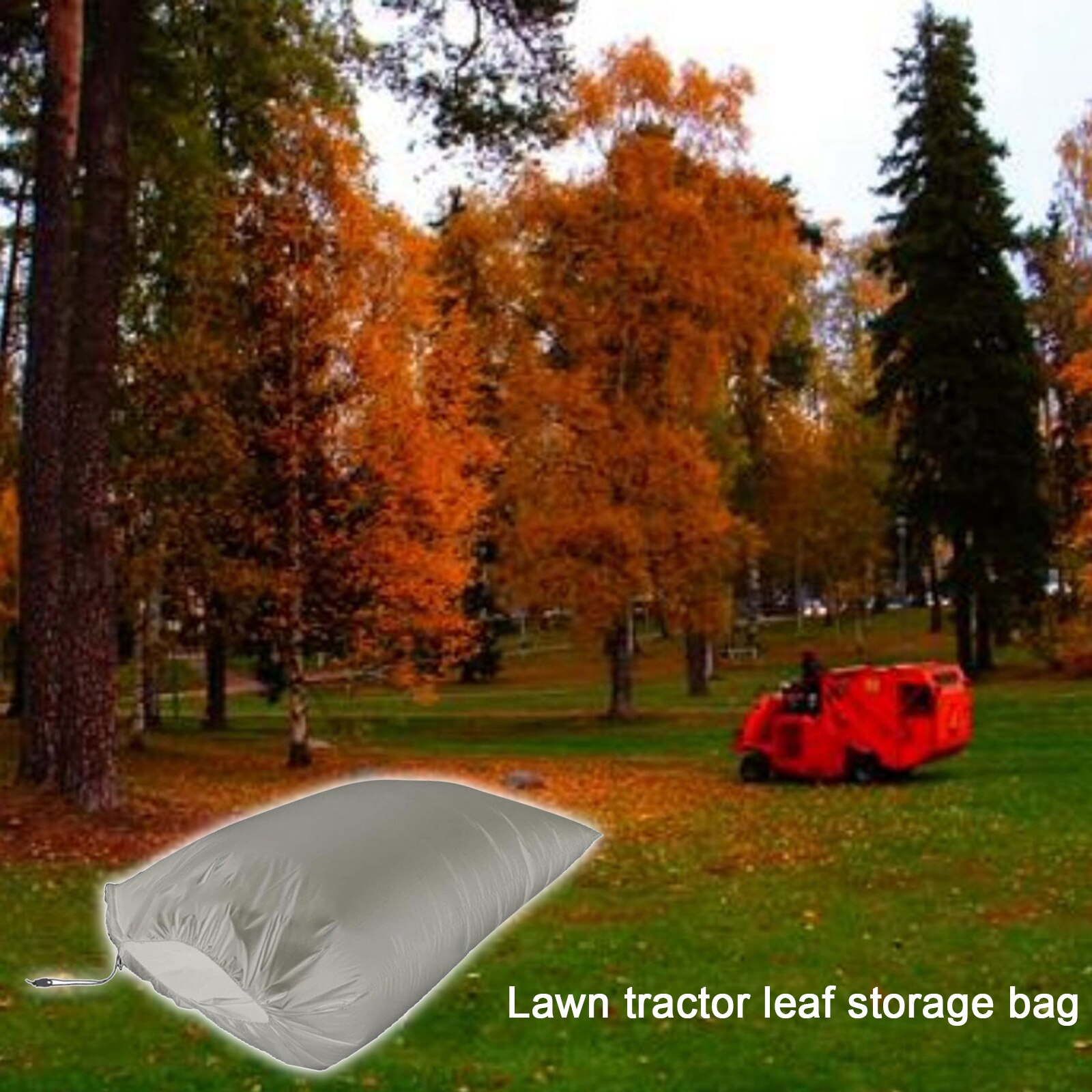 Lawn Tractor Riding Mower Leaf Storage Bag Garbage Cleaning Bag: Gray