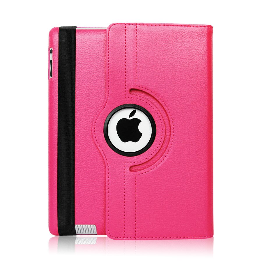 Ipad Case Cover Voor Ipad Air 2 Case Voor Ipad 9.7 Air 1 Cover 5 6 5th 6th generatie Case 360 Graden Draaien Leather: rose red