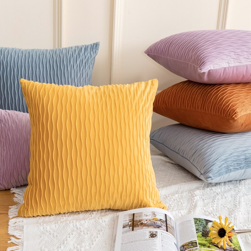 Moderne nordique taie d'oreiller rétro vague décoration taie d'oreiller luxe housse de coussin classique décoratif oreillers pour salon