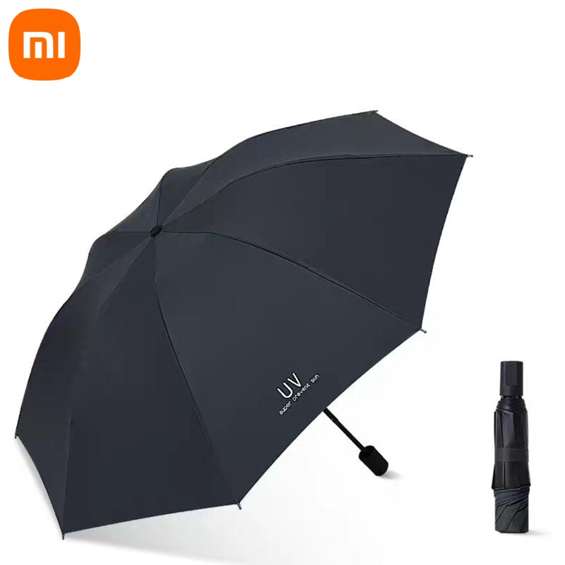 Xiaomi uv guarda-chuva dobrável à prova dwindproof água à prova de vento 8 osso guarda-chuva anti-uv dias ensolarados simples cor sólida guarda-chuva manual: Vermelho