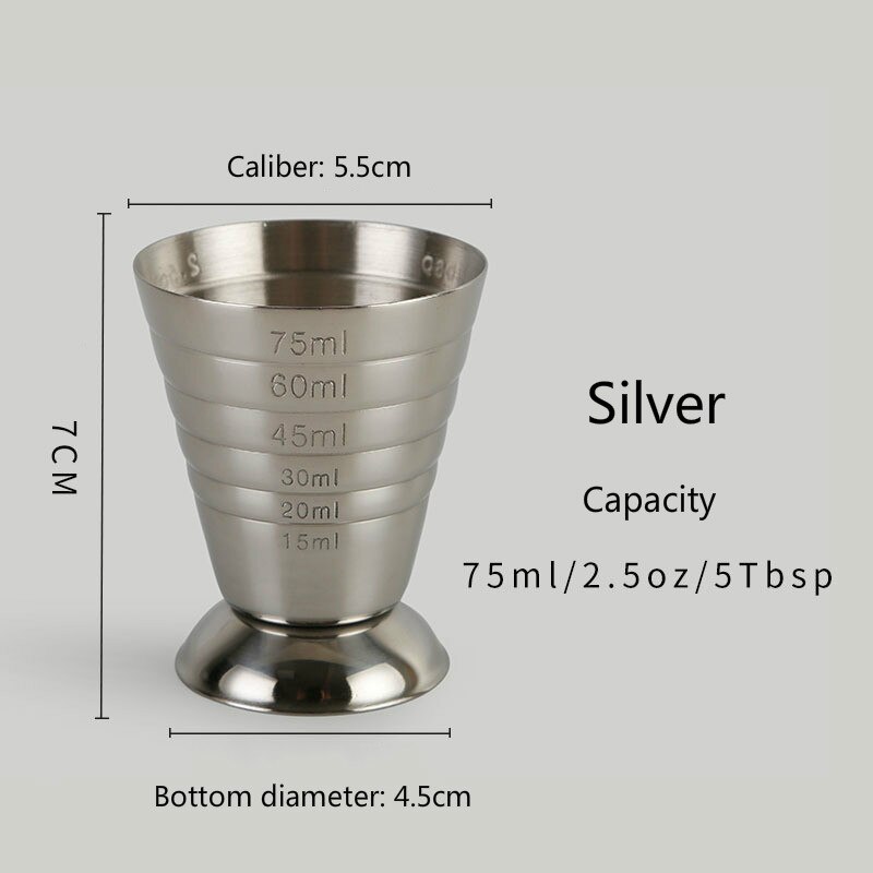 75ml magiska mätkopp 3 vågar rostfritt stål mätinstrument uns kopp jigger bar rose bartending verktyg 5 msk