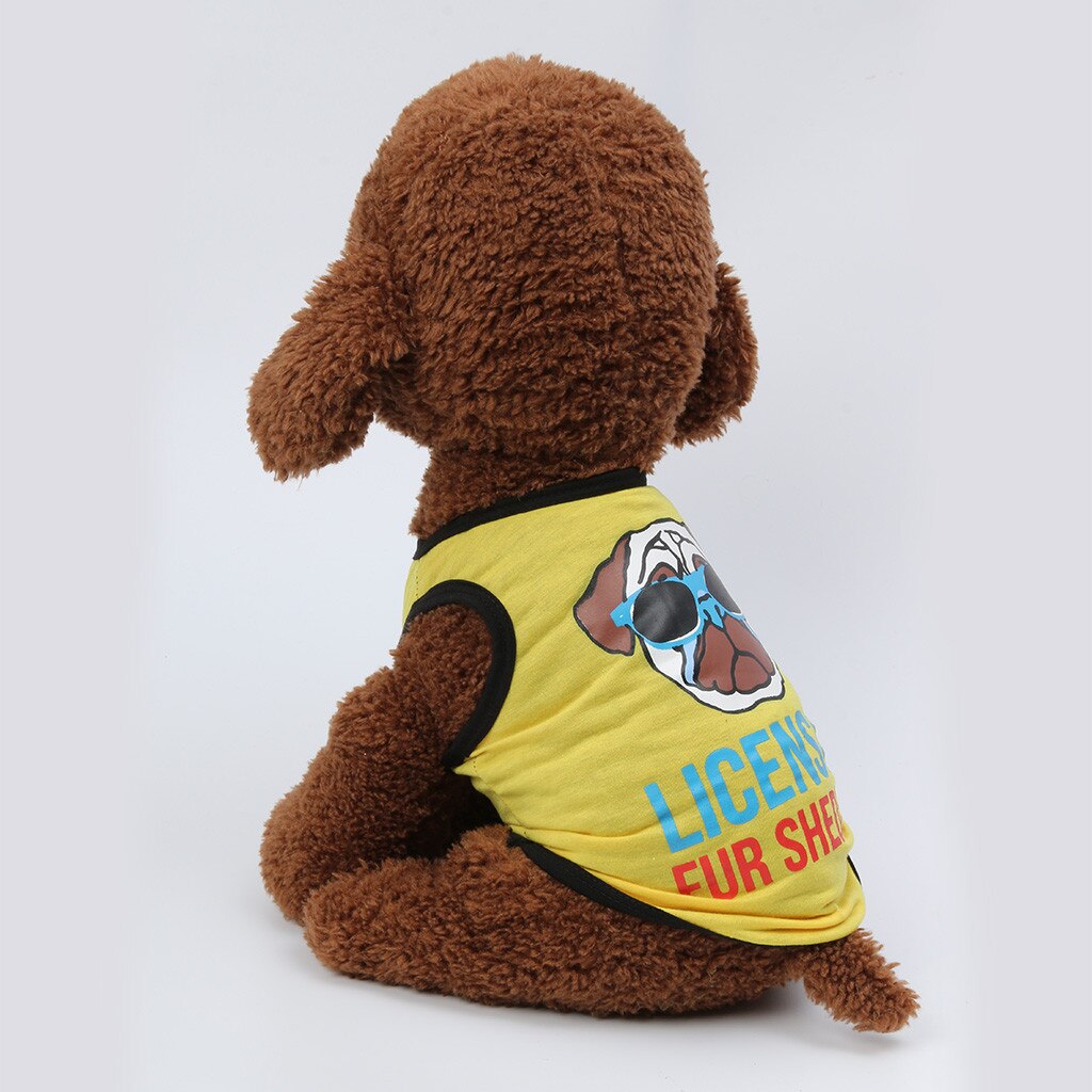 Pet Cartoon Printen Vest Lente Zomer Ademende Puppy Teddy Vesten Hond Kat Dunne Kleding Outdoor Sport Huisdieren Kleding