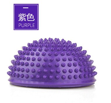 Pvc uppblåsbara yogabollar massagepunkt halv fitball övningar tränare stabilisator gym pilates fitness balansboll: Lila