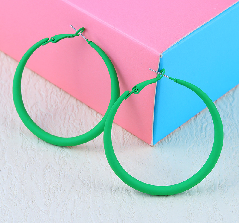 Summer Colorful Neon Hoop Earrings Pink Blue Green Yellow Large Circle Earrings for Women Girl Rock Punk Jewelry: Imitation Rhodium Plated