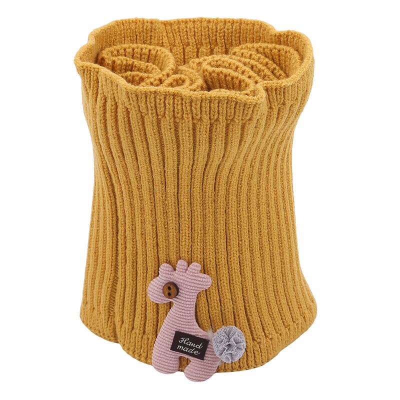 Toddler Children Knitted Neck Scarf Cartoon Warmer Crochet Cowl Collar Circle Warmer Winter Casual Soft Scarves For Baby