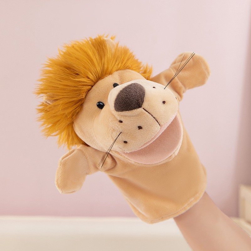 Burattini da dito a mano Giocattolo di peluche di cartone animato Fornitura per feste Raccolta di famiglia Giocattolo preferito leone Pecora Anatra Giraffa Regali per bambini: BIANCO