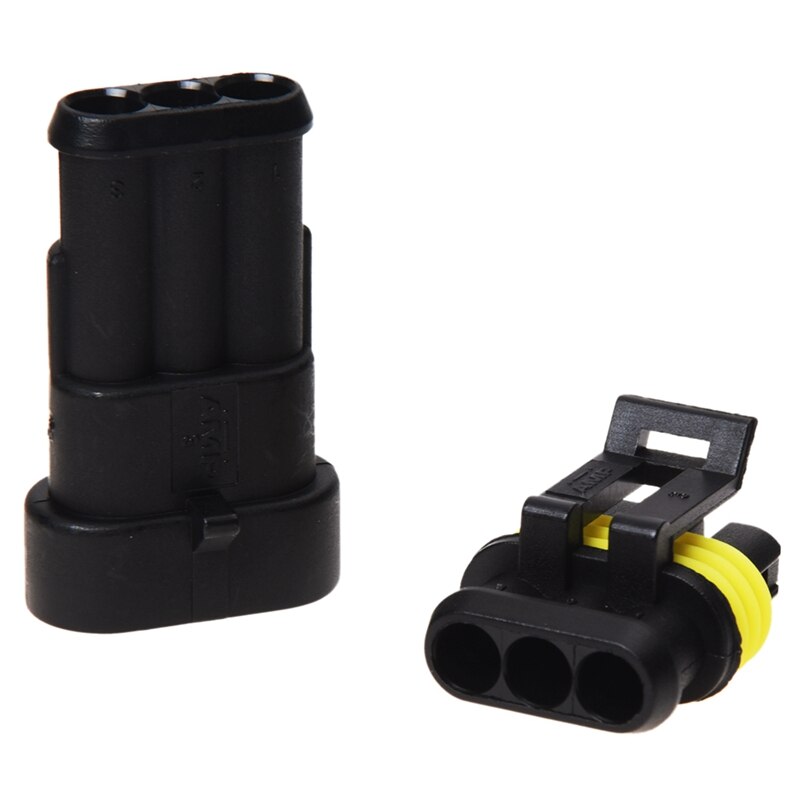 6 Set Waterproof Connector: 1 Set 10 Pcs Kit 3 Pin Way Electrical Wire Connector Plug & 5 Set 5 Pin Male Connector