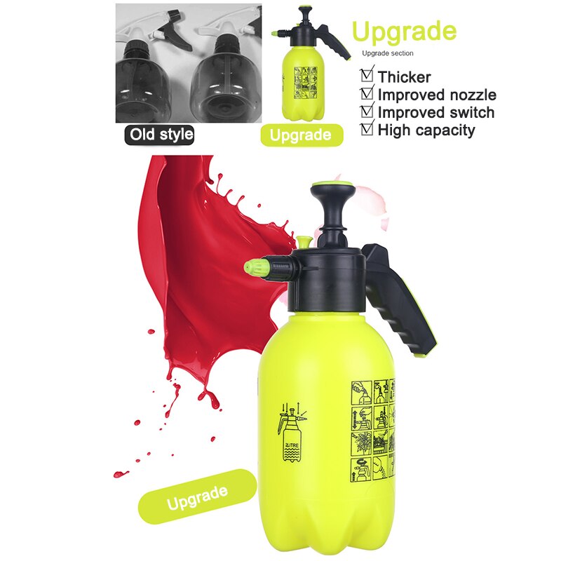 High Pressure Sprayer Water Pot Hand Operated Sprayer Cannon Nozzle Generator With 2l Bottle For Car Wash Window Cleaning
