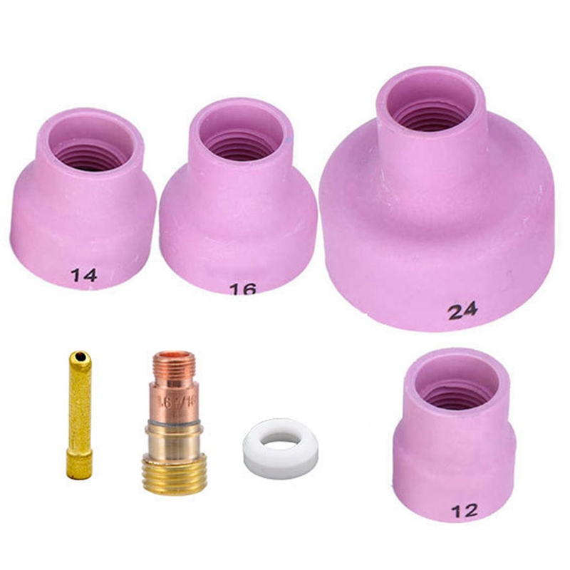7PCS Bowl Cup Large Porcelain Nozzle TIG Argon Arc Welding Torch Accessories Suitable For WP17/18/26 Torch
