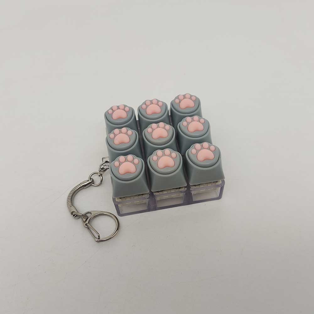 Siliconen zachte kat klauwen sleutelhanger sleutelhanger hanger mobiele telefoon rugzak hanger desktop accessoires decompressie pers gereedschap: orange