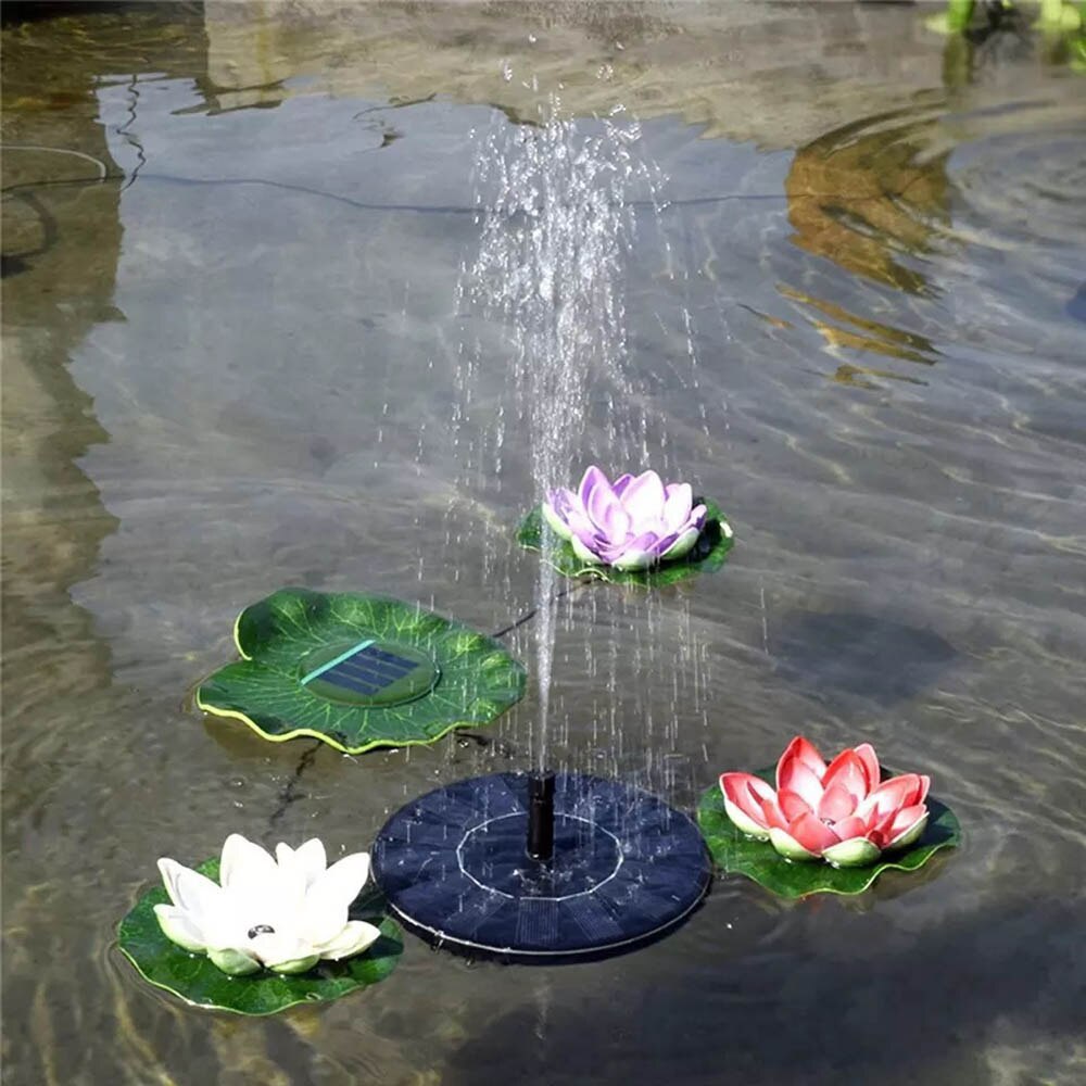Mini Solar Water Fountain Pool Waterfall Fountain Garden Decoration Outdoor Bird Bath Solar Powered Floating Water Courtyard