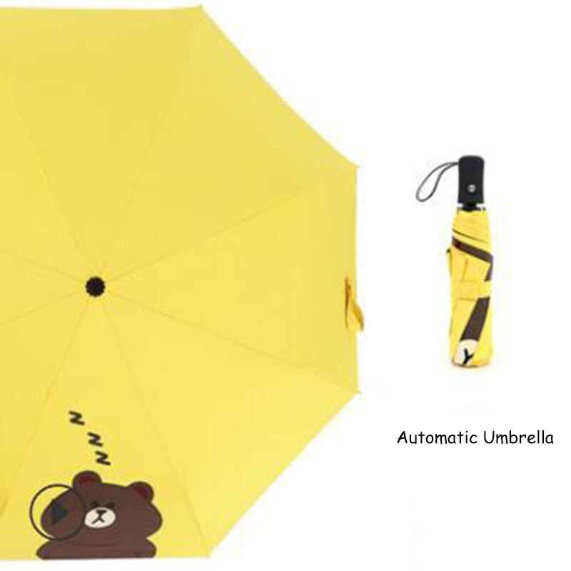 Uv Umbrella Rain Women Automatic Rain Umbrellas For Kids Girl Cute Parasol Clear Men Idea Folding Beach Useful Animal Fruit: Vitality Yellow 1